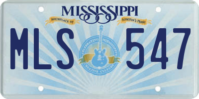 MS license plate MLS547