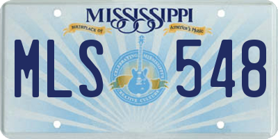 MS license plate MLS548