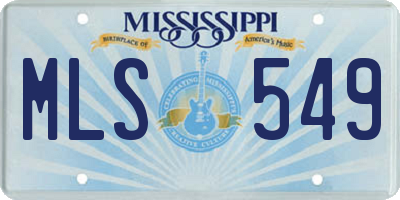 MS license plate MLS549