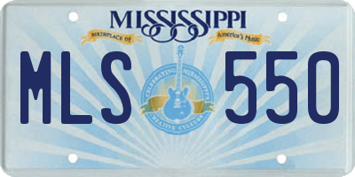 MS license plate MLS550