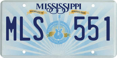 MS license plate MLS551