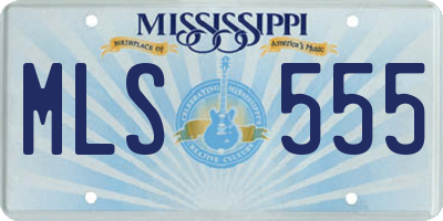 MS license plate MLS555