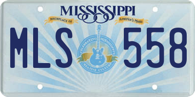 MS license plate MLS558