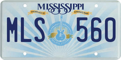 MS license plate MLS560