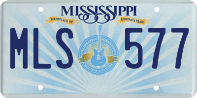 MS license plate MLS577