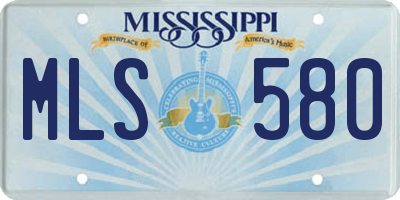 MS license plate MLS580
