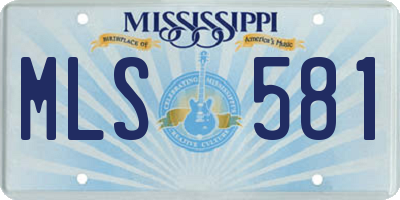 MS license plate MLS581