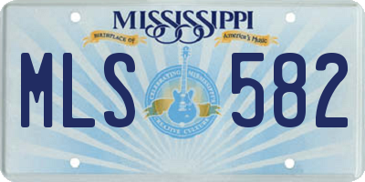 MS license plate MLS582