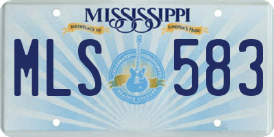 MS license plate MLS583