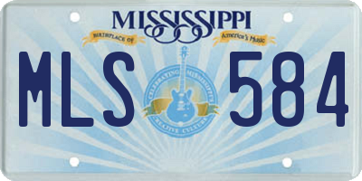 MS license plate MLS584
