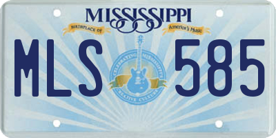 MS license plate MLS585