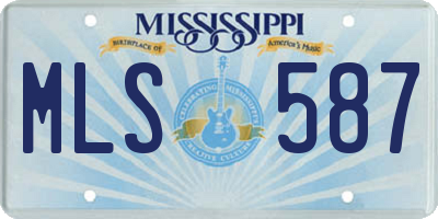 MS license plate MLS587