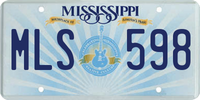 MS license plate MLS598
