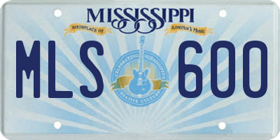 MS license plate MLS600