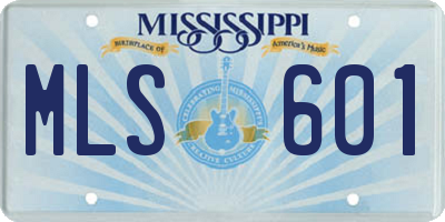 MS license plate MLS601