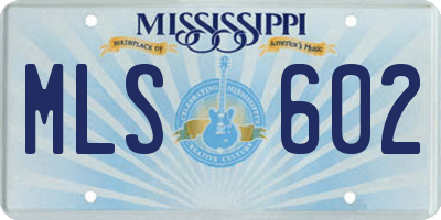 MS license plate MLS602