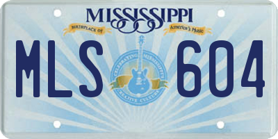 MS license plate MLS604