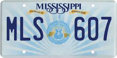 MS license plate MLS607