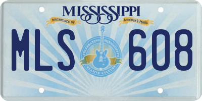 MS license plate MLS608