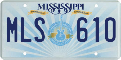 MS license plate MLS610