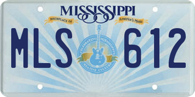 MS license plate MLS612