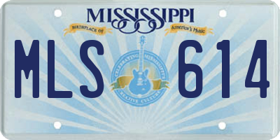 MS license plate MLS614