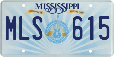 MS license plate MLS615