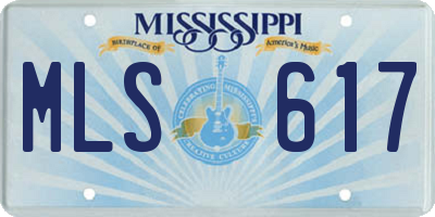 MS license plate MLS617