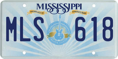 MS license plate MLS618