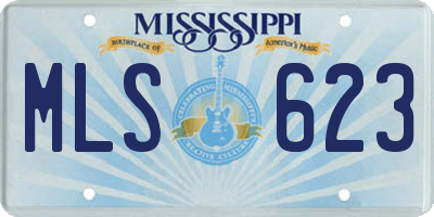 MS license plate MLS623