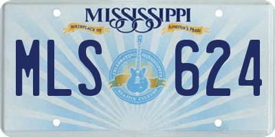 MS license plate MLS624