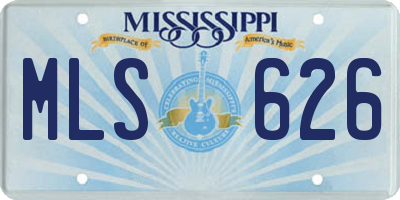 MS license plate MLS626