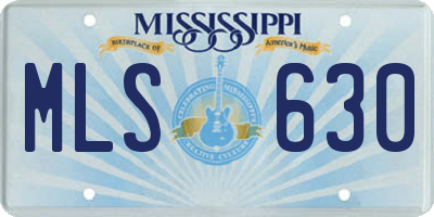 MS license plate MLS630