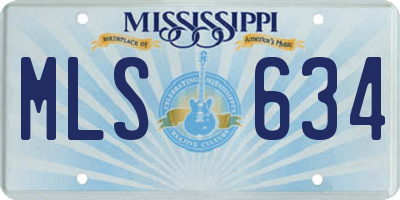 MS license plate MLS634