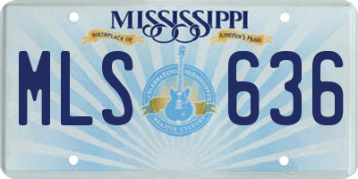 MS license plate MLS636
