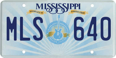 MS license plate MLS640