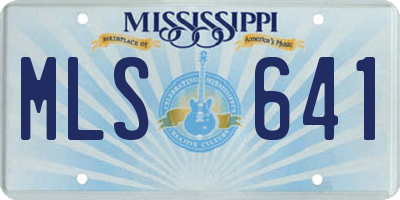 MS license plate MLS641
