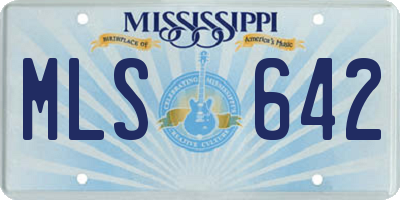 MS license plate MLS642