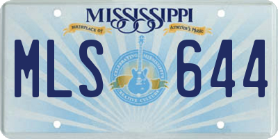 MS license plate MLS644