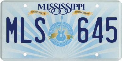 MS license plate MLS645