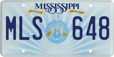 MS license plate MLS648