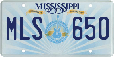 MS license plate MLS650