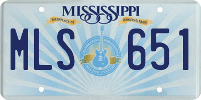 MS license plate MLS651