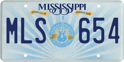 MS license plate MLS654