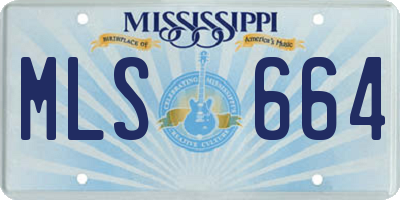 MS license plate MLS664
