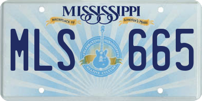 MS license plate MLS665