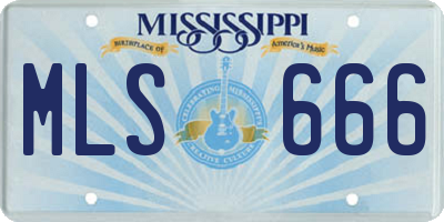 MS license plate MLS666