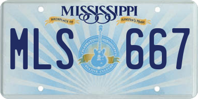 MS license plate MLS667