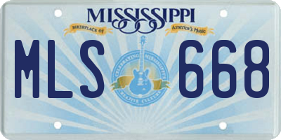 MS license plate MLS668