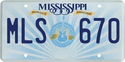 MS license plate MLS670